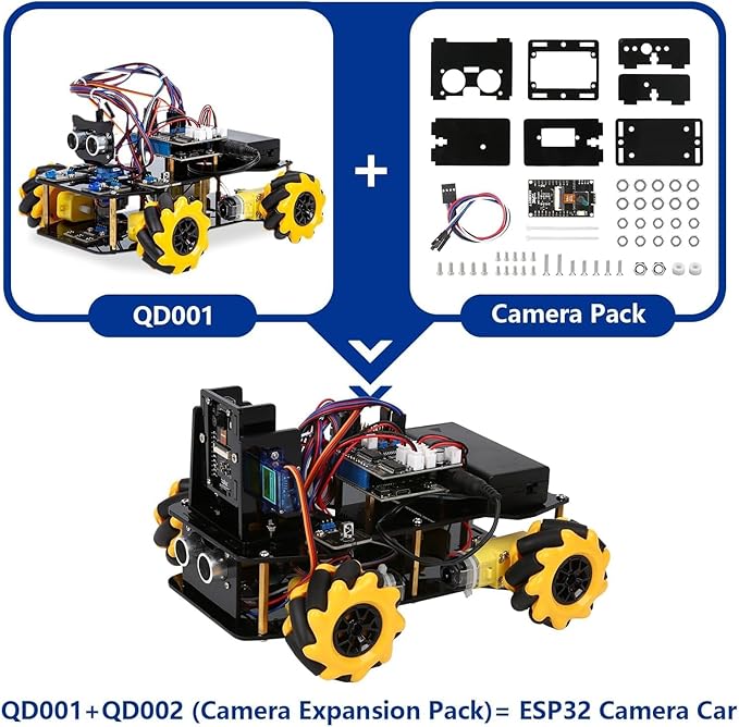 Robot Kit with 3MP Camera, Robotics Kit for Kids Ages 8–12 12-16 Compatible with Arduino & Scratch, App & Remote Control, STEM Toys Coding Robot Kit, Gift for Kids, Teens and Adults