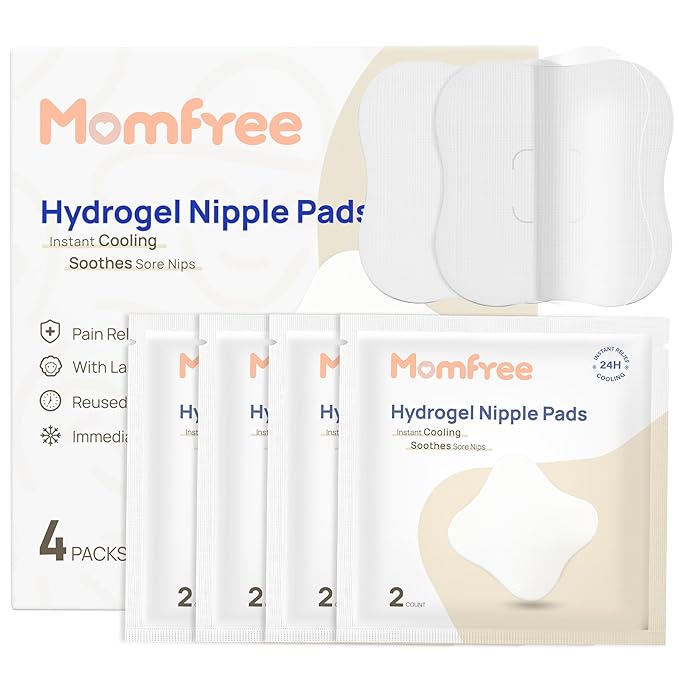 Cooling Nipple Pads for Breastfeeding: Hydrogel Gel Pad Instant Cooling Relief | Promotes Healing Irritated Nipples - 4Packs(8 Count)