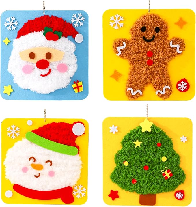 PupuMiao Sewing Kit for Kids DIY Embroidery Sewing Kit Cute Animal Sewing Projects Easy Crafts with English Instructions, Perfect for Beginners, Girls Boys Ages 4-12 (Christmas Theme)