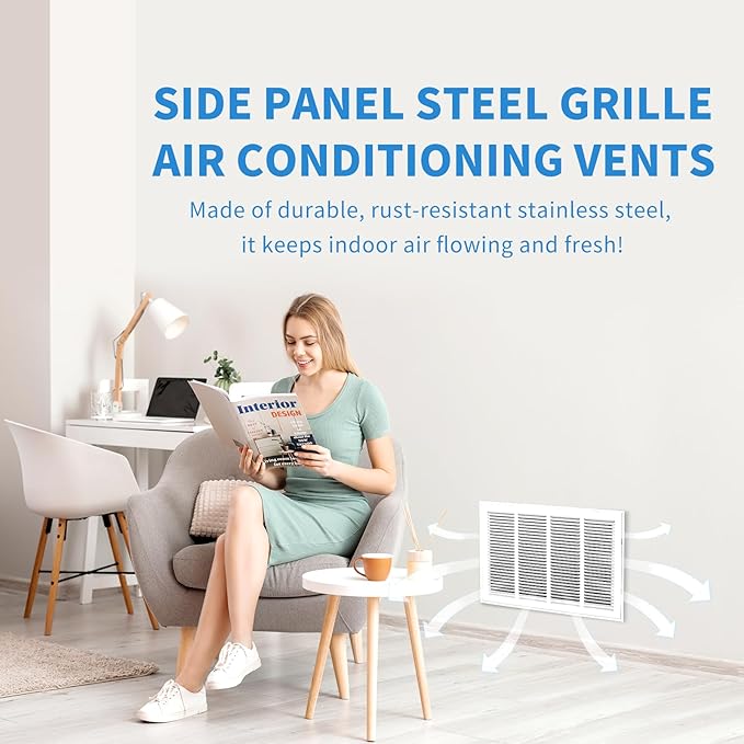 24x18 Return Air Grille [Duct Opening Size],Return Air Vent Cover for Wall Or Ceiling,Steel Return Air Filter Grilles Removable Face/Door for 1 Inch Filters (24"W x 18"H [Duct Opening])