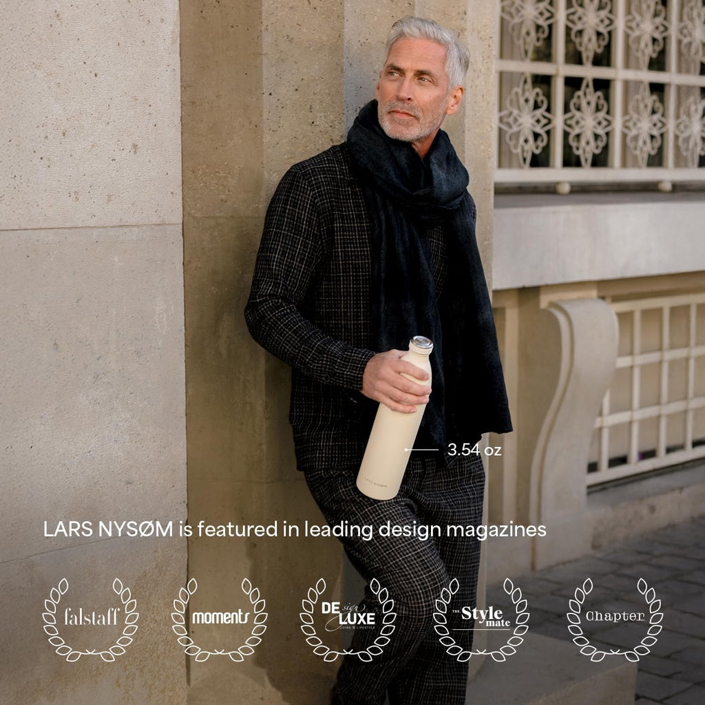 LARS NYSØM Stainless Steel Insulated Water Bottle 12oz 17oz 25oz 34oz 51oz | Insulated Thermo Flask for Hot and Cold Beverages | Leakproof Drinking Bottle (Blush Rose, 11.9oz)