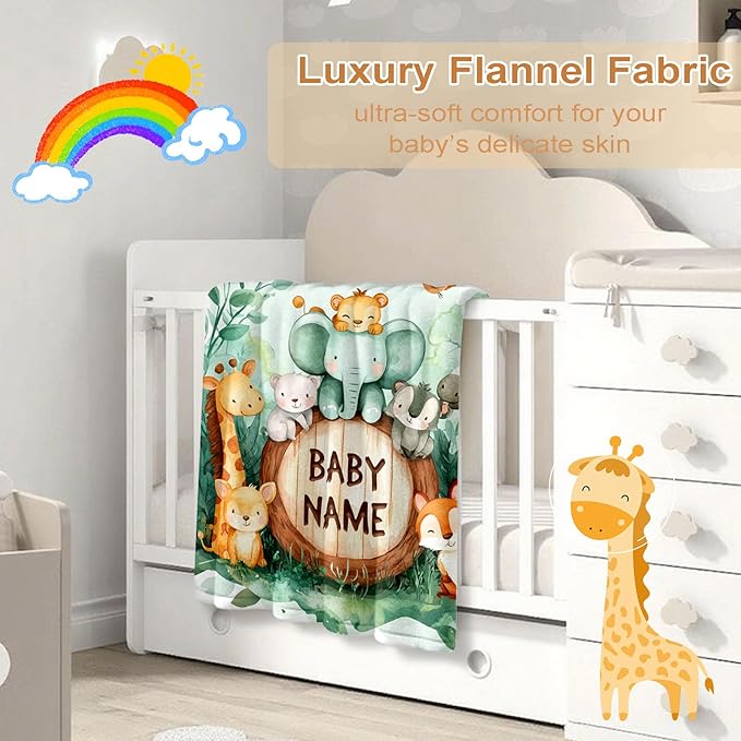 Ship Next Day, Personalized Baby Blanket – Printed in USA, Custom Baby Blanket for Boys & Girls, Baby Blanket with Name, Baby Shower, Easter, Christmas, Birthday Newborn & Toddler Gifts, Baby Gifts