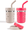 Pandaloo® Smoothie Cups for Kids - Stainless Steel Toddler Tumbler with Straw, Sippy Cup for Smoothies - BPA-Free, Toddler Snack Cups, 10 oz