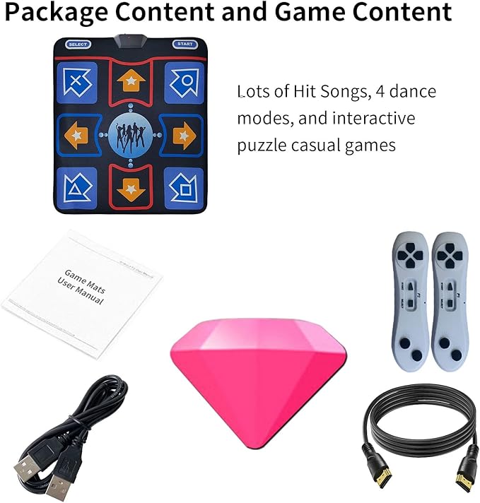 Dance Mat for Kids and Adults, Electronic Dance Pad for TV, Soft Dancing mat for Exercise & Games,Plug & Play,Birthday Gifts Ideas,Gifts for Girls & Boys Ages 3+,Single mat
