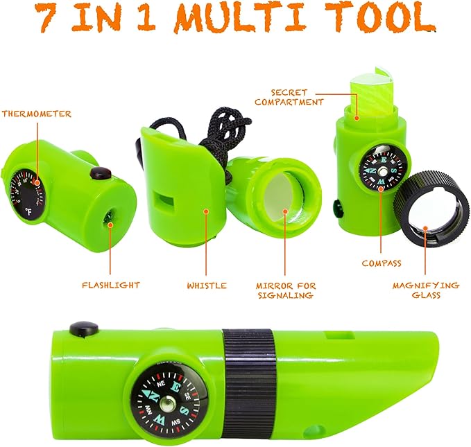 Bug Hunting Kit, Green Safari Vest, Hat, Binoculars, Lg. Butterfly Net, Bug Container, Whistle, Flashlight, Magnifier, Thermostat, Compass, Age 3+
