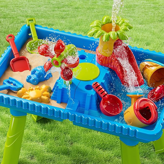 Kids Sand and Water Table Toys for Toddlers 3-8 Years Old, Sensory Play Table for Kids Age 3-5, Summer Outdoor Beach Toy for Boys and Girls 3-7, Birthday Gifts