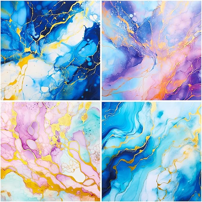 Marbled Scrapbook Paper Pad Color Marbled Patterned Paper 6×6,24 Sheets Single-Sided Scrapbooking CardStock Papers Pad for Holiday Cardmaking DIY Origami Journaling.