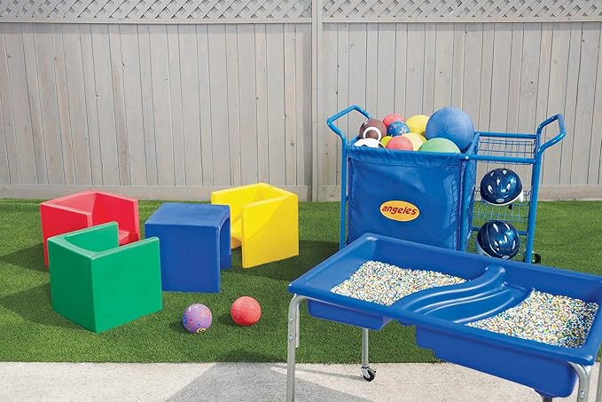 Children's Factory Neptune 24" Large Sensory Table, Sandbox with Lid, Water Table for Kids Blue