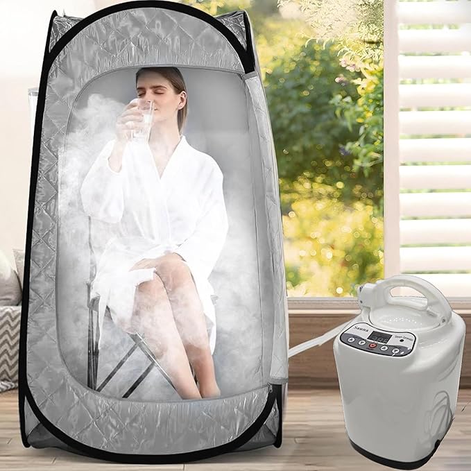 3L Sauna Steamer, Fcc Certified 3L & 1000W Steam Generator, Sauna Steamer Machine with Remote Control, Portable Sauna Steamer with Sturdy Lid and Explosion-Proof Interior, Black