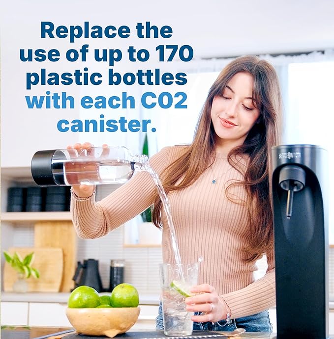 Soda Sense Easy Connect 60L CO2 Exchange Canister – 3 Pack, Replacement for Quick Connect Cylinder – Compatible with SodaStream PINK Snap-On Machines ONLY, Including ART, TERRA, ENSO & DUO