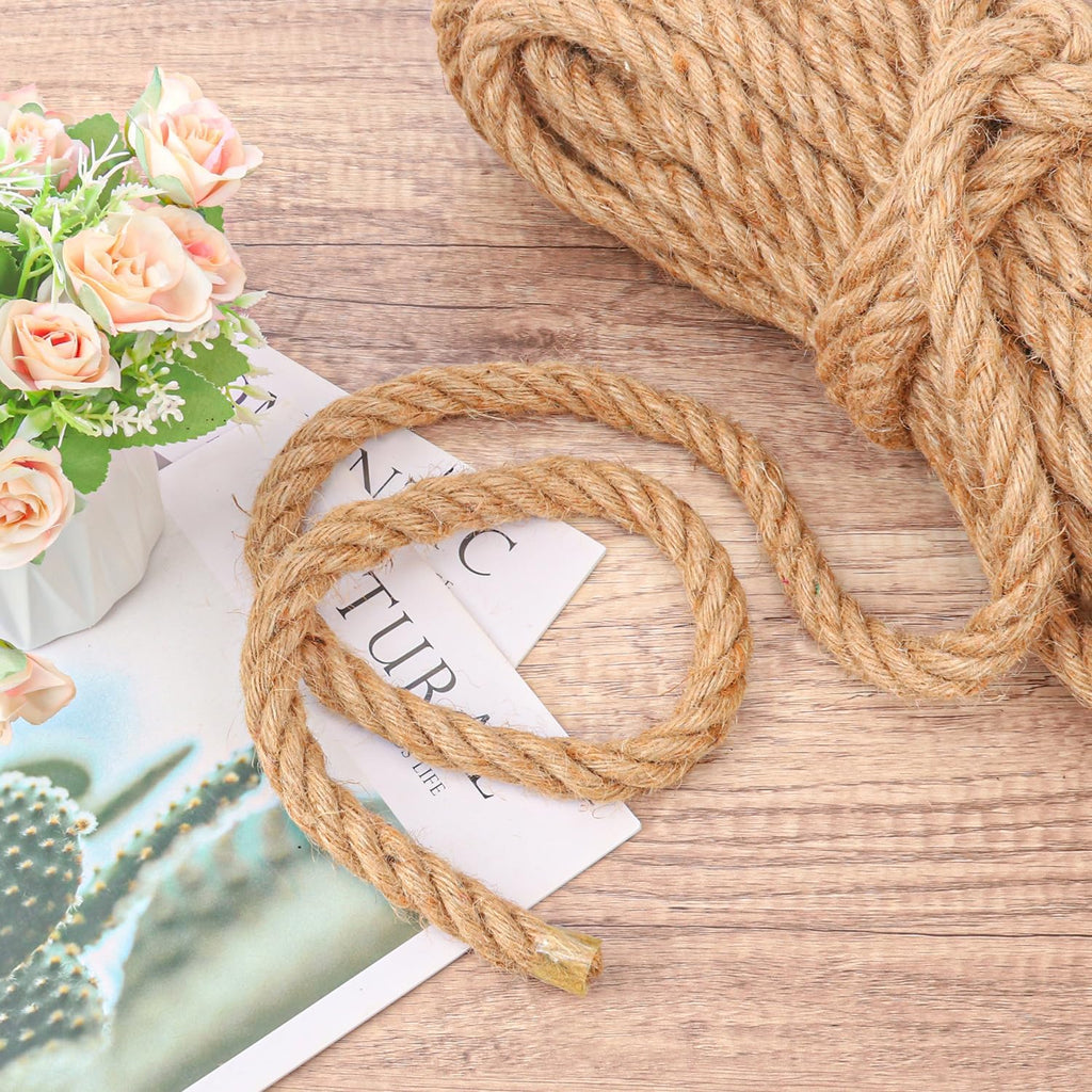 3/4 inch Hemp Rope, 82 Feet Twisted Manila Rope for Scratching Posts, Camping, Garden, Crafts, DIY Projects