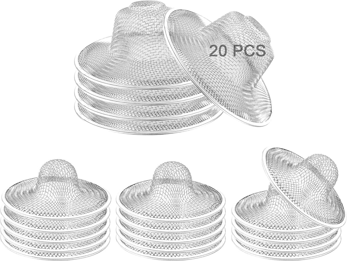 20PCS Stainless Steel Slop Basket Filter Trap, 2.75" & 4.41" Bathroom Sink Drain Strainer Mesh, Mesh Drain Cover Drain Sink Screen for Bathroom Bathtub Kitchen Laundry Lavatory Balcony RV Floor Drain