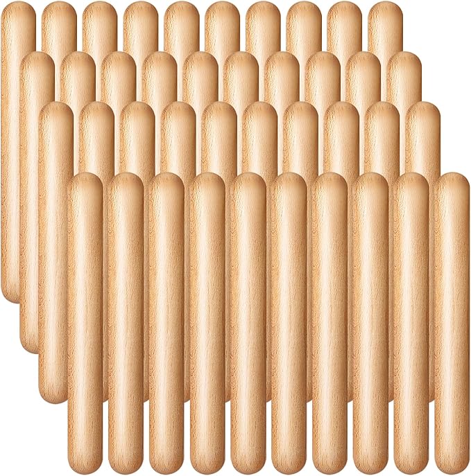 Boao 20 Pcs 8 Inch Music Rhythm Sticks for Kids Bulk, Music Lummi Sticks with Carry Bag, Classical Wood Claves Musical Percussion Instrument Drumsticks Classroom School Perform Show Set