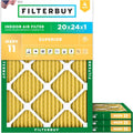 Filterbuy 20x24x1 Air Filter MERV 11 (MPR 1200) Allergen Defense Replacement (4-Pack), Electrostatic Pleated HVAC AC Furnace Filters, Made in USA (Actual Size: 19.38 x 23.38 x 0.75)