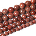 38pcs 10mm Natural Gold Sandstone Beads Gemstone Round Loose Beads for Jewelry Making DIY Bracelet Necklace 15“