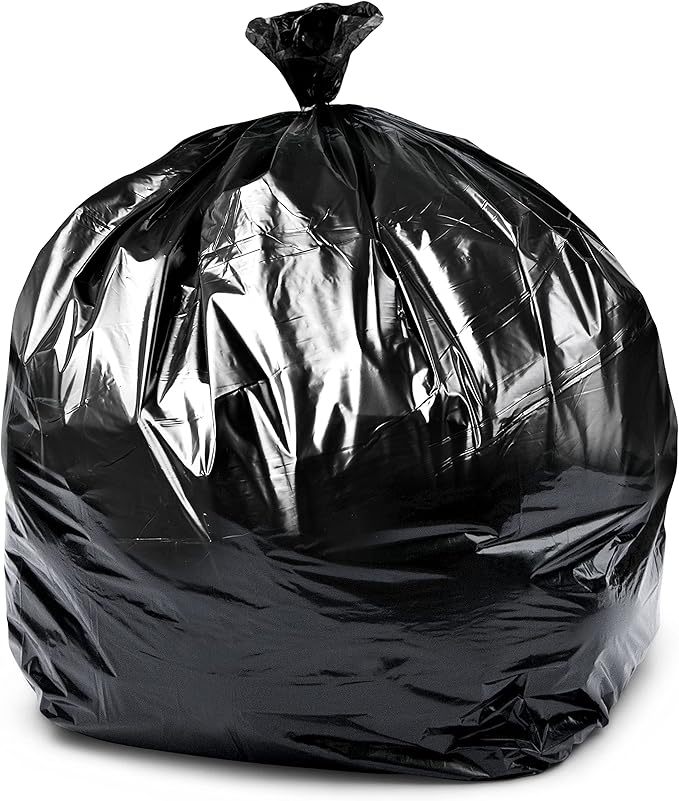 Veska Contractor Garbage Bags 55 Gallon Heavy Duty (MegaValue 50 Bags w/Ties) Contractor Trash Bags 50-60 Gallon 3 Mil Contractor Bag Heavy Duty 55 Gallon, Extra Large Industrial Contractor Trash Bags
