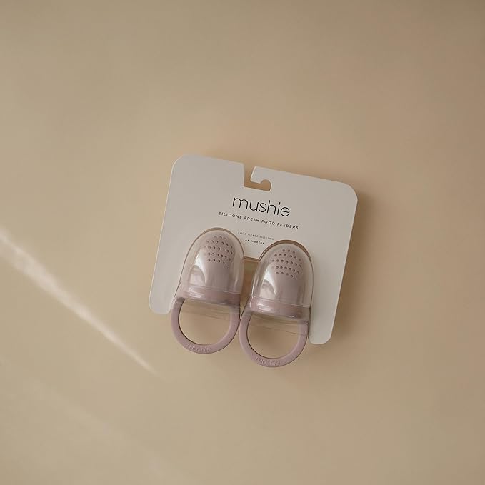 mushie Silicone Baby Fresh Fruit & Food Feeder Pacifier | 6 Months+ (Soft Lilac)
