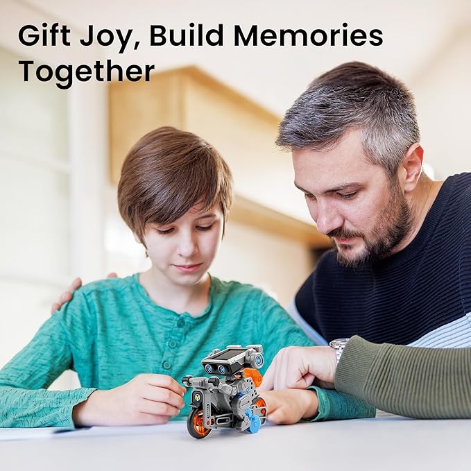 AOHU Solar Robot Building Kit STEM Gift for Boys Aged 8-13, DIY 15-in-1 Educational Science Building Toy, Solar or Battery Powered Robotic Set for Children Birthday with 212 Pieces