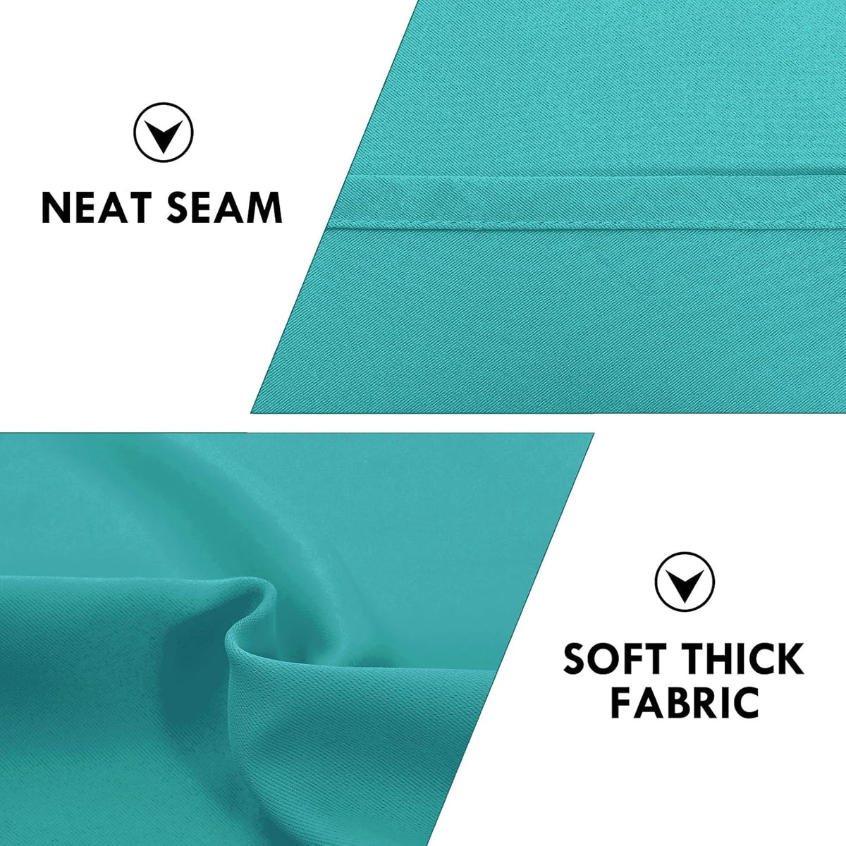 DWCN Blackout Curtains for Living Room Thermal Insulated, Energy Saving & Noise Reducing Bedroom Curtains, Peacock Blue, W 42x L 45 Inch, Set of 2 Rod Pocket Curtain Panels