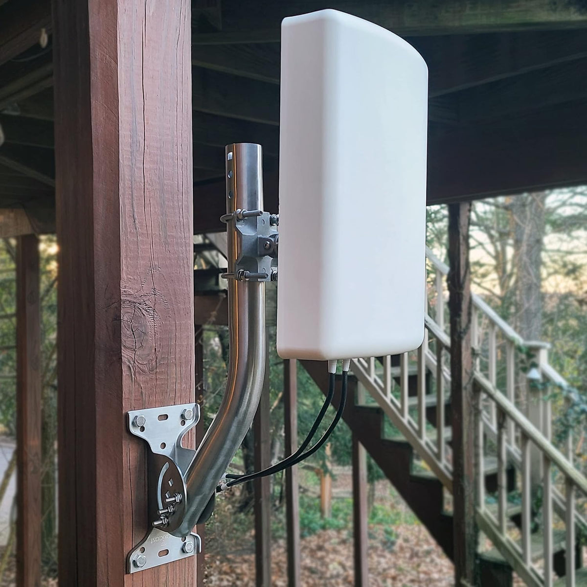 Proxicast Pro-Grade J-Max 100% Solid Stainless Steel Antenna Mount - Universal Outdoor Adjustable Pivot/Lock Bracket & J-Pipe Mast (1.5" x 36" Pole) for Wall, Eave or Roof Mounting (ANT-800-JP3-XL)