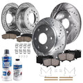 Detroit Axle - Brake Kit Replacement for 01-07 Toyota Sequoia Drilled & Slotted Brakes Rotors 2001 2002 2003 2004 2005 2006 2007