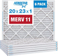 Aerostar 20x23x1 MERV 11 Pleated Air Filter, AC Furnace Air Filter, 6 Pack (Actual Size: 19 7/8" x 22 7/8" x 3/4")