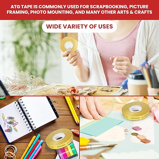 GGR Supplies T.R.U. ATG-7502 ATG Tape (Acid Free Adhesive Transfer Tape): 1/2 in. Wide x 36 yds. (Pack of 6)