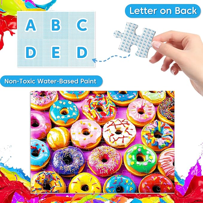 100 Piece Puzzles for Kids Ages 4-8 - Animals Flower Cupcakes Donuts Puzzle for Kids Ages 8-10 Large Puzzles for Senior Jigsaw Puzzles for Kid Ages 6-8 Year Old Educational Puzzle Toys 4-Pack