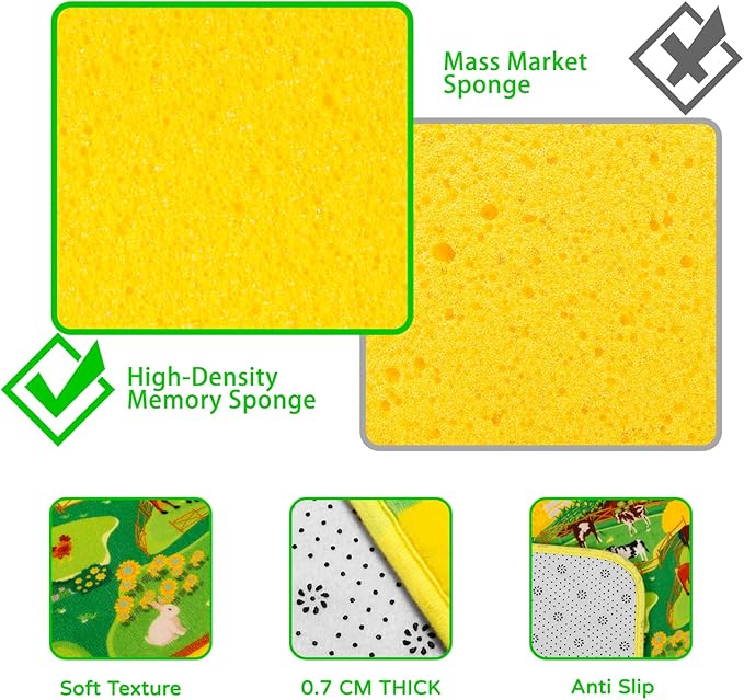 Kids Rug for Playroom, Kids Baby Playmat with Farm Sea Animal, Alphabet ABC Educational Rug, Floor Play Mat Carpet for Bedroom Preschool Classroom (110.2X78.7 INCH, Farm)