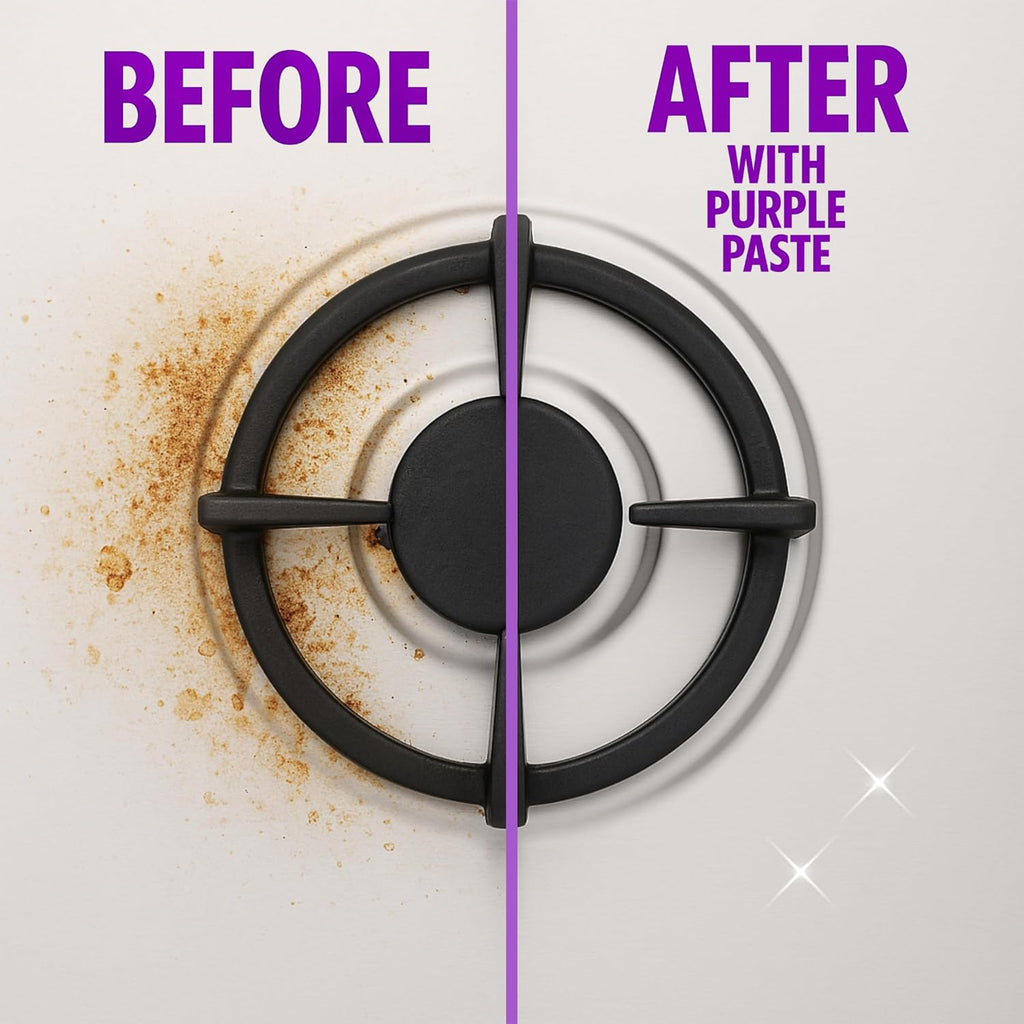 Purple Paste All Purpose Cleaning & Polishing Paste – Tough Stain Remover for Kitchen, Bathroom, Oven, Stove, Tile & Grout – Multi-Surface Cleaner Made in USA, 8oz (Pack of 6)