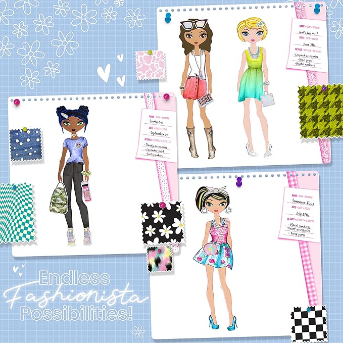 Fashion Angels Fashionista Sketch Set, Includes Sketch Pad with Stencils & Stickers, Fashion Design Sketch Book for Girls, Ideal Drawing Kit for Kids