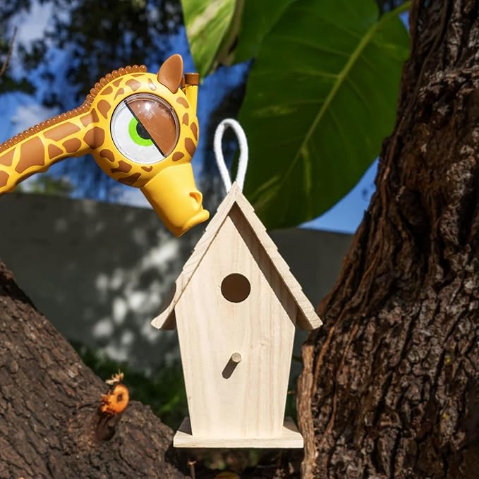 Handy Famm Real Metal Yellow Giraffe Hammer for Kids, Patented Safety Mouth Sleeve and Nail Remover, STEM DIY Tool for Children Ages 5 and Up