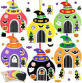 Fennoral 12 Pack Halloween Craft Kit for Kids Make You Own Witch House Foam Stickers Ornament DIY Arts and Crafts for Kids Girls Boys Halloween Party Supplies Halloween Decoration