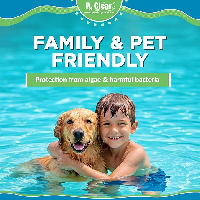 Rx Clear 1" Inch Chlorine Tabs | 25 Pounds | Use Tablets as Bactericide, Algaecide, & Disinfectant in Swimming Pools | Stabilized, Long Lasting, Slow Dissolving, & UV Protected