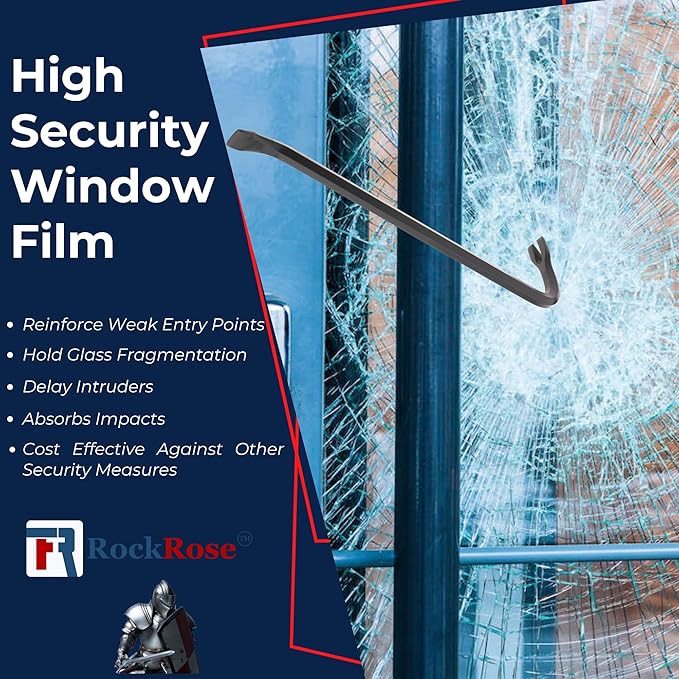 UV 99% VLT 35% Security and Safety 4 Mil Color Window Film Shatterproof Anti Shatter Tempered Glass Film for Home and Office Windows (VLT 35%, 36 in x 15 FT)