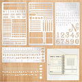 4 Pieces Metal Planner Stencil Journal Engraving Stencils Rustproof Small Letter Metal Stencils for Journaling, Bookmarks, Rulers, Planners, Scrapbooks (Metal4)