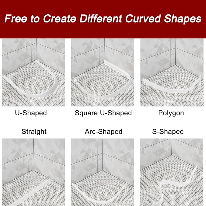 uxcell Flexible Molding Trim, 118 Inch Flexible Quarter Round Molding Silicone Peel and Stick Trim Self Adhesive Shower Water Barrier for Corner Decor Bathroom Kitchen, Brown