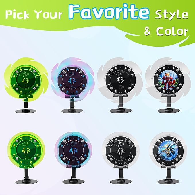 STEM DIY Toys Hand Assembly Electronic Spin the Wheel | Science Craft Kit for Kids Ages 8-9-10-11-12-13-14-15+ Years Old | Educational Gifts for Boys&Girls | Video Guide|(Fire Wheel-Fluorescent Green)