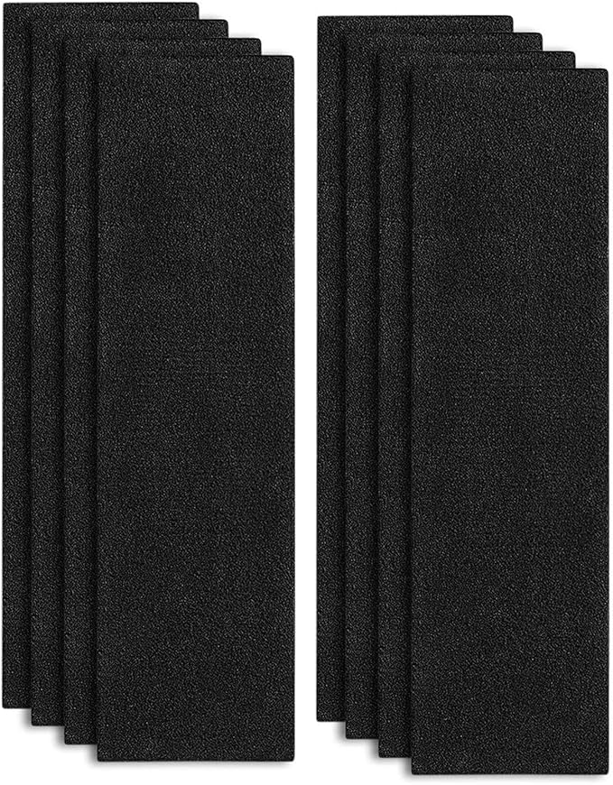 isinlive 2 Pack FLT5000 HEPA Filter C Replacement with Pet Pure Treatment, and 8 Pack Activated Carbon Pre-Filters for Ger Guardian Air Purifier FLT5111 AC5000 AC5000E AC5250PT AC5350B AC5350BCA
