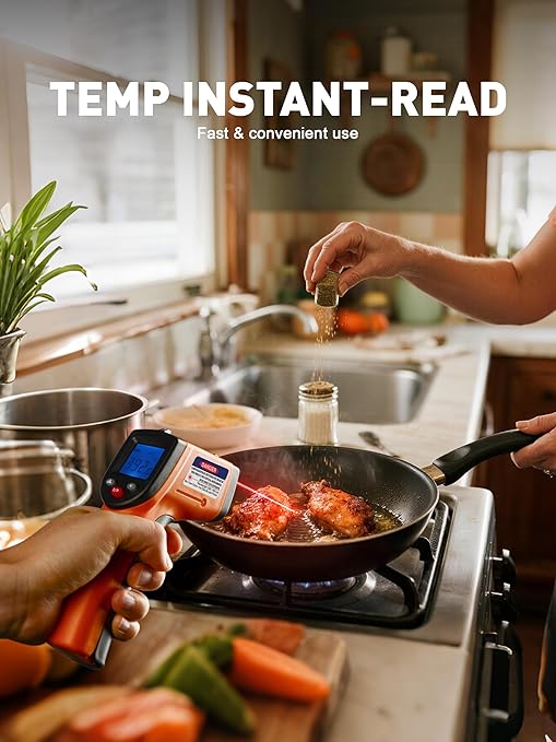 SMART JERRY - Infrared Thermometer Gun | Non-Contact Digital Temperature Gun with -58°F to 788°F Range for Cooking, HVAC | Industrial & Home Use | Instant-Read with Backlit Display