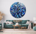 My Photostation.com 31.5''(80cm) Diameter Radiant Mosaic Burst Round Glass Wall Art Tempered Glass Printing Wall Decor Large Wall Art Wall Hangings
