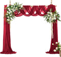 VACVELT Wedding Arch Draping Fabric - Burgundy Chiffon, 1 Panel Sheer Drapes, 30 Inch x 20ft Chiffon Backdrop Curtain, Outdoor Sheer Drapery for Ceremony Party Ceiling