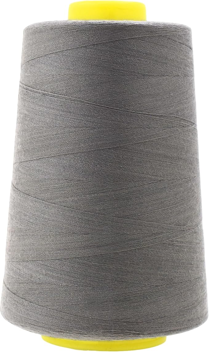 Mandala Crafts 4 Pack of Serger Threads Cones Spools - 40S/2 24000 Yards Polyester Dark Gray Threads for Sergers Machine and Overlock Quilting Sewing Machine