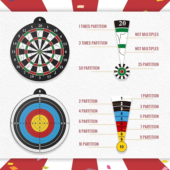 Magnetic Dart Board - 12pcs Magnetic Darts - Excellent Indoor Game and Party Games - Gifts for 5 6 7 8 9 10 11 12 Year Old Boy Kids