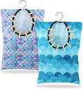 2 Pcs Summer Clothes Pin Bag Mermaids Clothespin Bag Holder Clothespin Holder 15 X 11 Inch Clothes Pin Hanging Bag Clothespin Bag for Clothesline Outdoor Outside Wardrobe and Laundry Room