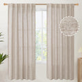 YoungsTex Natural Linen Semi Sheer Curtains 72 Inch Length 2 Panels for Living Room, Light Filtering Drapes Textured with Rod Pocket Back Tab for Bedroom Country Farmhouse, 42 X 72 Inch