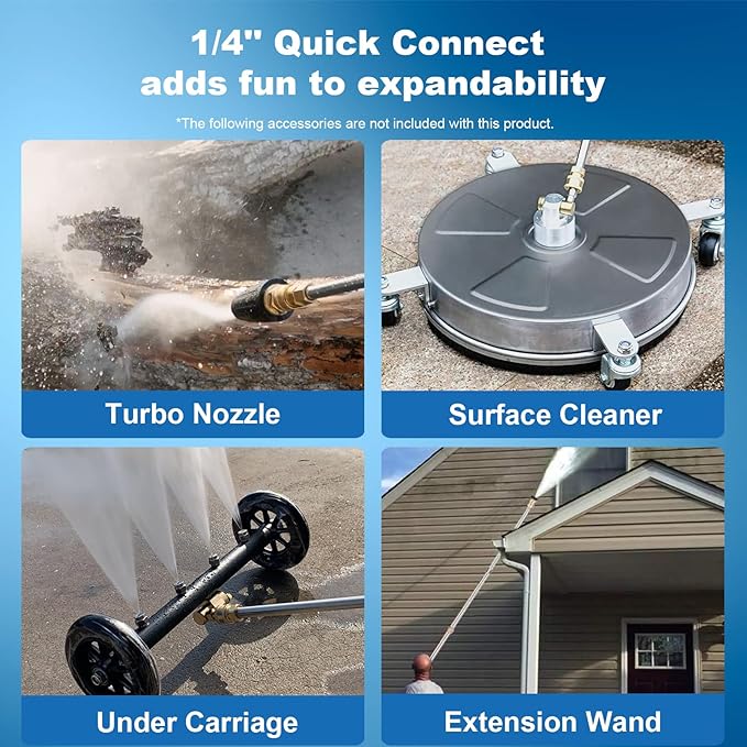 5000PSI Electric Pressure Washer with 33FT Hose 4.0GPM Power Washers Electric Powered Professional High Pressure Cleaner Machine, Foam Cannon, 4 Tips, powerwashers for Home Cars, LBlue