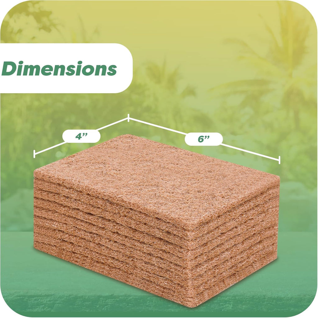 SCRUBIT 24 Natural Scouring Pads - Eco Friendly Scrubbing Pads for Kitchen Cleaning, Dishes, and Pots - Non-Scratch Kitchen Scrubbers - 100% Natural Sisal Fibers (24 Pack)