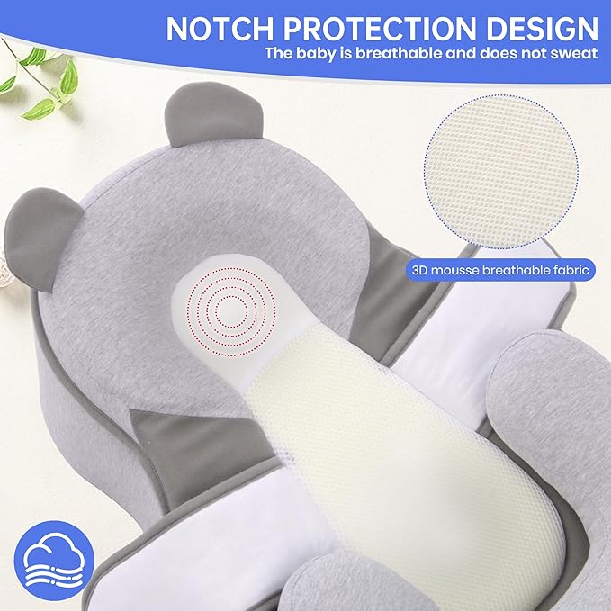 Baby Feeding Pillow, Anti Overflow Feeding Pillow for Reducing Spit-Up, Safety Nursing Pillow, Baby Lounger Reflux Wedge Breastfeeding, Removable top and Bottom