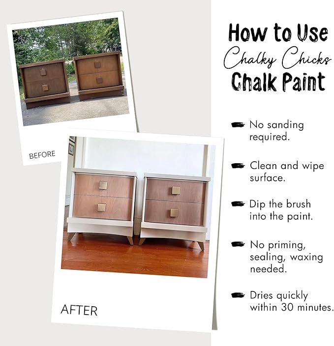 Chalky Chicks All-in-One Chalk Paint for Furniture or Cabinet -16 Fl Oz - Matte Finish Poison Apple (Dark Red) for Metal, Wood Furniture Paint - No Sanding All-in-One for Home Decor & Crafts, USA Made